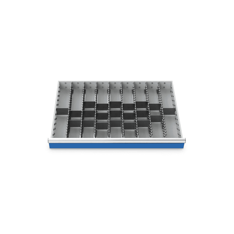 Compartimentage des métallique set 29 pièces, R 36-24, dimension utiles des tiroirs 900 x 600 mm, en 5 hauteurs de façade