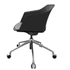 Chaise visiteur EOL Scott, avec roulettes et accoudoirs, noir