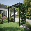 PLUS Arche à roses avec treillis, noir RAL 9005, L x L x H 1980 x 1080 x 2080 mm