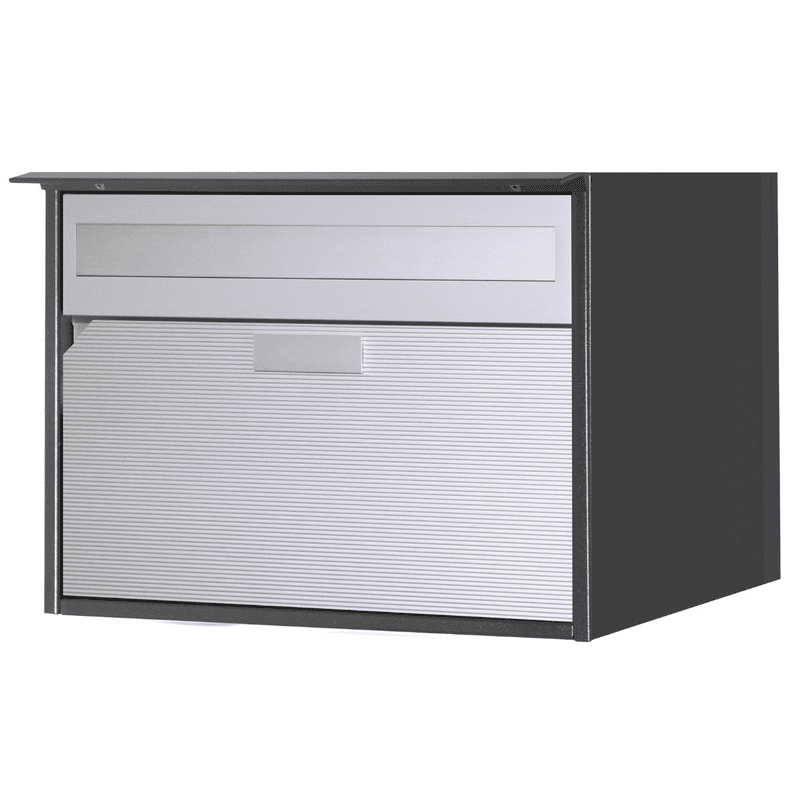 Huber Boîte aux lettres Alu 400 en aluminium avec rebord anti-pluie, plusieurs couleurs disponibles