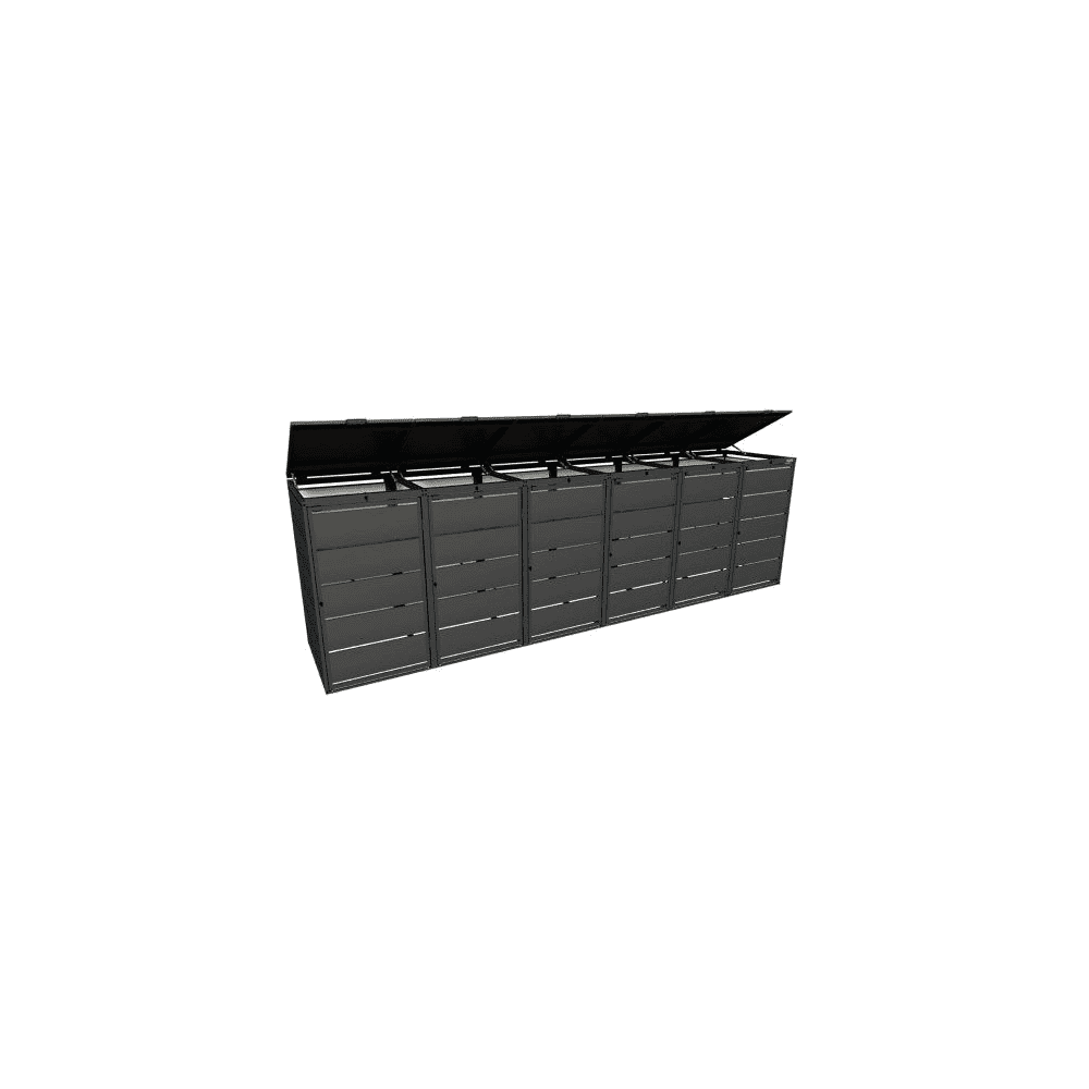 Abri pour poubelles de 240 litres, en acier galvanisé, RAL 7016, disponible en plusieurs modèles