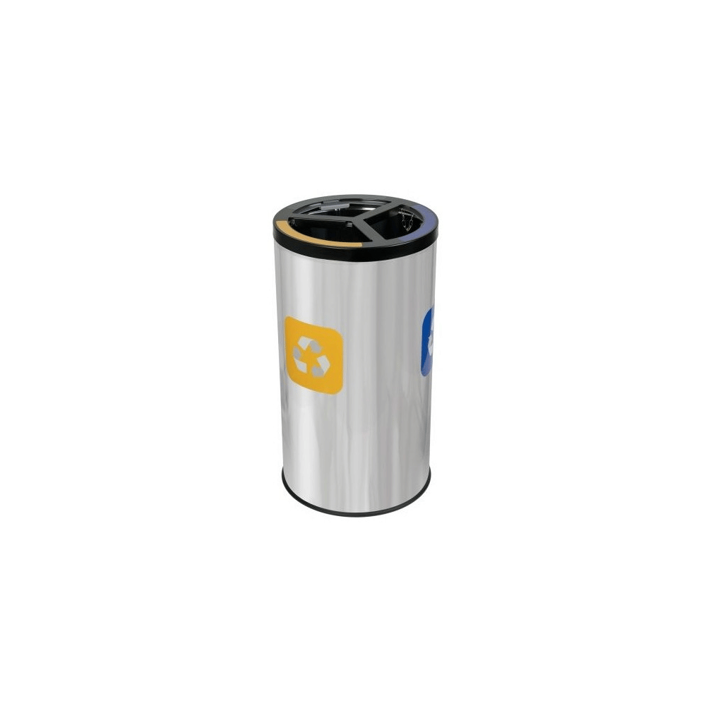 Abfalltrennbehälter Stream Triple, Recycling mit Dreifach-Trennsystem, 3 × 25 Liter