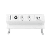 Steffen Multiprise de table ALU DESK, 2 prises de courant T13, 1 USB-A, 1 USB-C, 10 A, IP20, câble de 1.5 m,  en deux couleurs