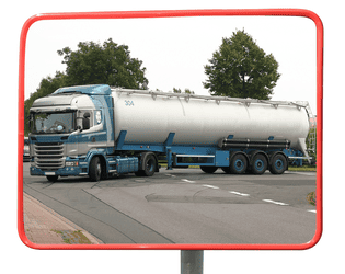 Verkehrsspiegel TM-I mit roter Umrandung