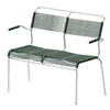 Schaffner Banc double Spaghetti Säntis avec accoudoirs, L x P x H 1070 x 580 x 850 mm, disponible en plusieurs versions