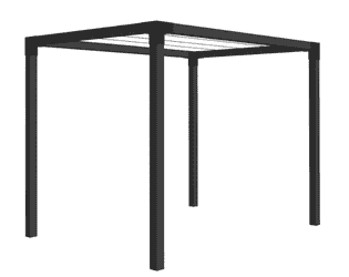 PLUS Pergola Daylife en bois, noir RAL 9005, modèle 6, L x P x H 2680 x 1980 x 2170 mm
