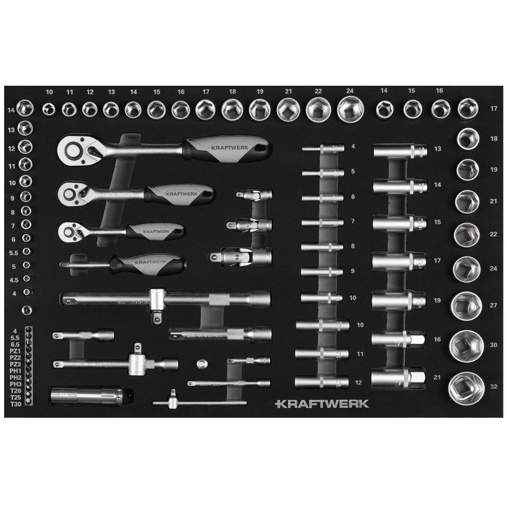 KRAFTWERK BT700 Werkstattwagen, 8 Schubladen, BASIC, inkl. Werkzeug, 351-teilig, BxTxH 719 x 474 x 1000 mm