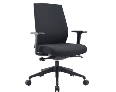 Chaise de bureau Phoenix avec accoudoirs, mécanisme synchrone automatique, noir, réglable en hauteur