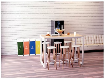 Tabouret de bar Paperflow Meet, bois, blanc, lot de 2 pièces