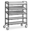 Eurokastenwagen "GREY EDITION", 5 Etagenrahmen mit Holzwerkstoffplatte, Rand 13 mm hoch, 1372 x 685 x 1686 mm