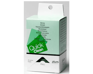 Lingettes nettoyantes QuickClean, paquet de 40 pièces, emballées individuellement