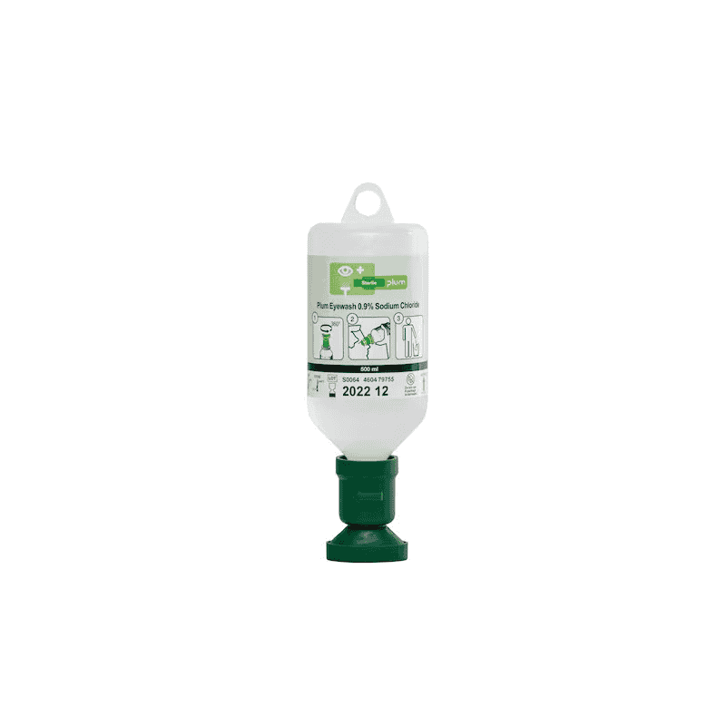 Augenspülflasche mit steriler Natriumchloridlösung Plum 4604, 500 ml, 3 Jahre haltbar
