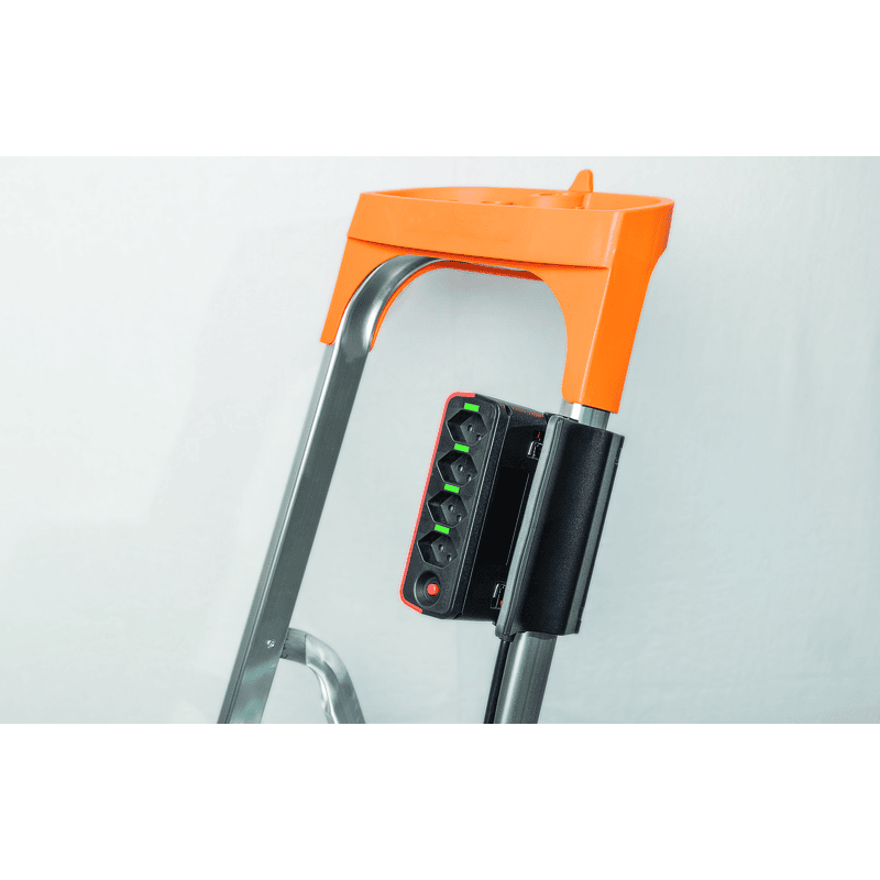 Steffen Steckdosenleiste CLIP, 4 x T13 Steckdosen, 10 A, IP20, 3 m Kabel, schwarz/orange