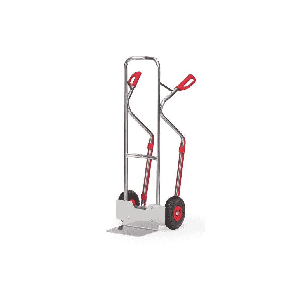 Fetra Diable en aluminium avec patins en plastique, godet standard, capacité de charge 200 kg