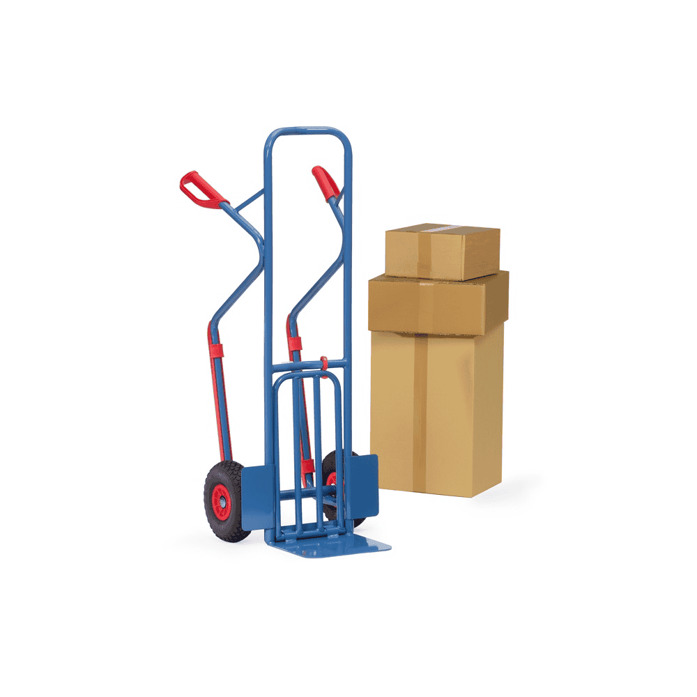 Fetra Paketkarre mit Kunststoff-Gleitkufen, Gesamttragkraft 300 kg, BxTxH 580 x 873 x 1300 mm