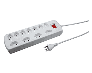 Steffen Steckdosenleiste POWER EASY, 11 x T13 Steckdosen, IP20, 1.5 m Kabel, mit Überstromschutz, weiss